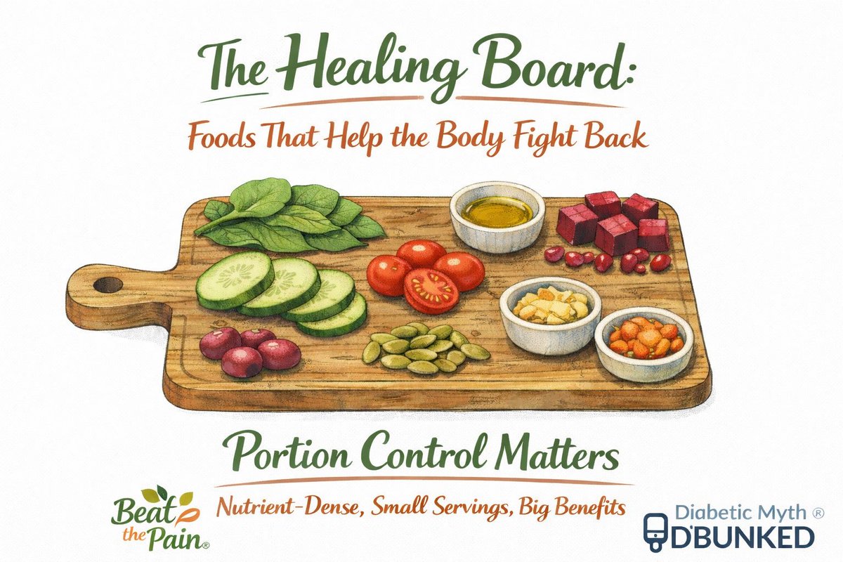 susanthomason47's tweet image. Unlimited “healthy food” can still stall progress. Portion control matters.

Try:
2–3 oz protein
Small yogurt
2 berries + 5 grapes
5 nuts
Veggies
1 tbsp seeds

Smart portions may help blood sugar, weight goals, and energy.

Educational purposes only.

#HealthyEating #Portions