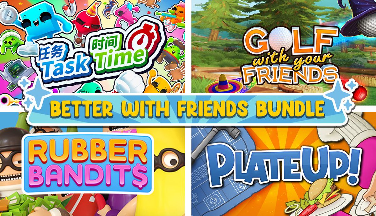 WiredP's tweet photo. Got friends?
Good. You’ll need them.
The Task Time Mega Launch Bundle is live, with @ThatBanditsGame @GolfWYF and @plateupgame!
Play together. Fall apart together.
Link in the comments!
#TaskTimeGame https://t.co/weBlESPrAh