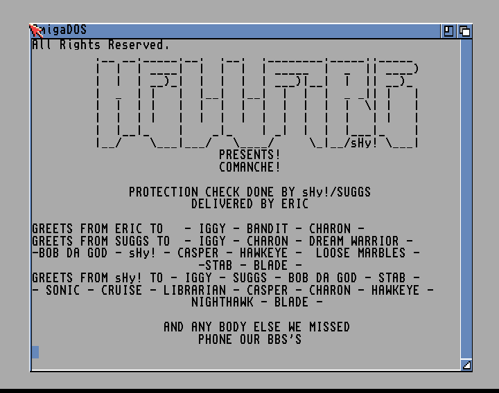 CracktroBot's tweet image. Fruitbank (1989) - Crack: Genesis Project + Fire Eagle - #Commodore64
Rally Championships (1994) - Crack: Prestige (PSG) - #Amiga
RAH 66 Comanche Flight Simulator (1994) - Crack: Hellfire (HF) - #Amiga
Fantasy World Dizzy (1991) - Crack: Skid Row (SKR) - #Amiga