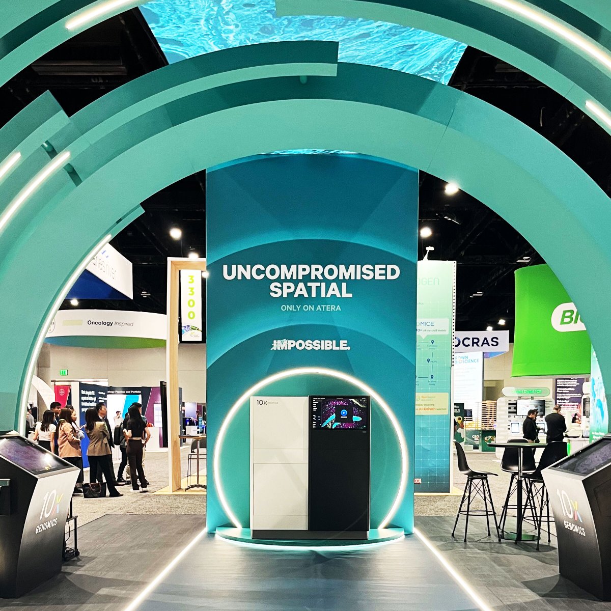 10xGenomics's tweet photo. Last night we unveiled the impossible. Now see it yourself! Check out Atera at booth #3217; or, if you're not at #AACR26, register for one of our webinars starting 4/21 to get a deeper look into the future of #spatialbiology: https://t.co/bLi5QkYgrS https://t.co/NQp9tggoPd