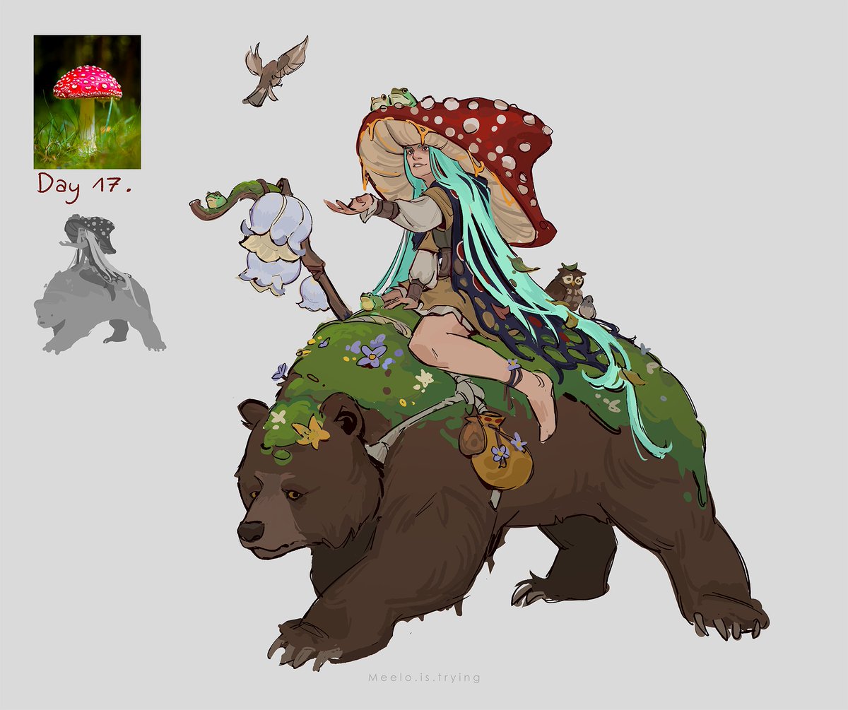 MeeloIsTrying's tweet image. Day 17 &amp;amp; 18 of the conceptcore april challenge! 🍄🪞#characterdesign