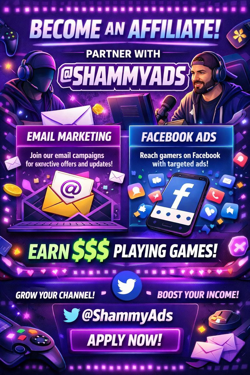 shammyads's tweet image. 🚨 Small streamers, this is your breakout moment…

Stop grinding blindly.

Use Email Marketing + Facebook Ads to hit Twitch Affiliate faster 🎯

I’m helping streamers grow real viewers &amp;amp; income 👇
🔥 Get in early, DM
#TwitchAffiliate #SmallStreamer #Twitch