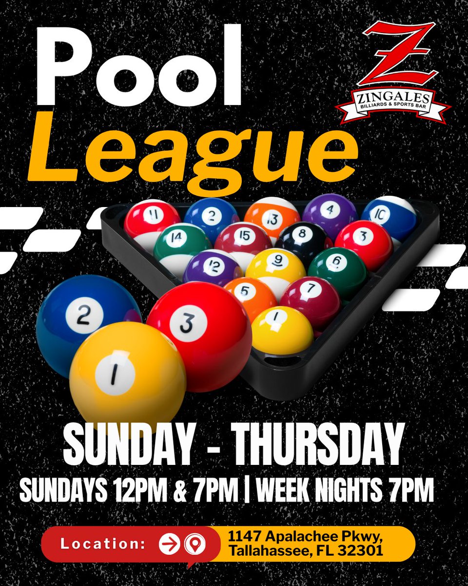 ZingaleBilliard's tweet image. Sundays or weeknights—there’s always a reason to grab a cue 🎱 Pull up and play your shot.
#SundayFunday #WeeknightVibes #PoolTime #ChalkUp #LocalHangout #PlayMore