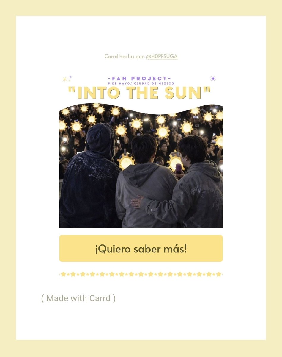 — ☀️ Gracias al apoyo que se ha estado dando al proyecto, afortunadamente muchas personas se siguen uniendo, tenemos mucha fe que se va a lograr algo bonito.🤍

Por otra parte, se creó una carrd con la finalidad de que puedan encontrar toda la información en un solo lugar y así