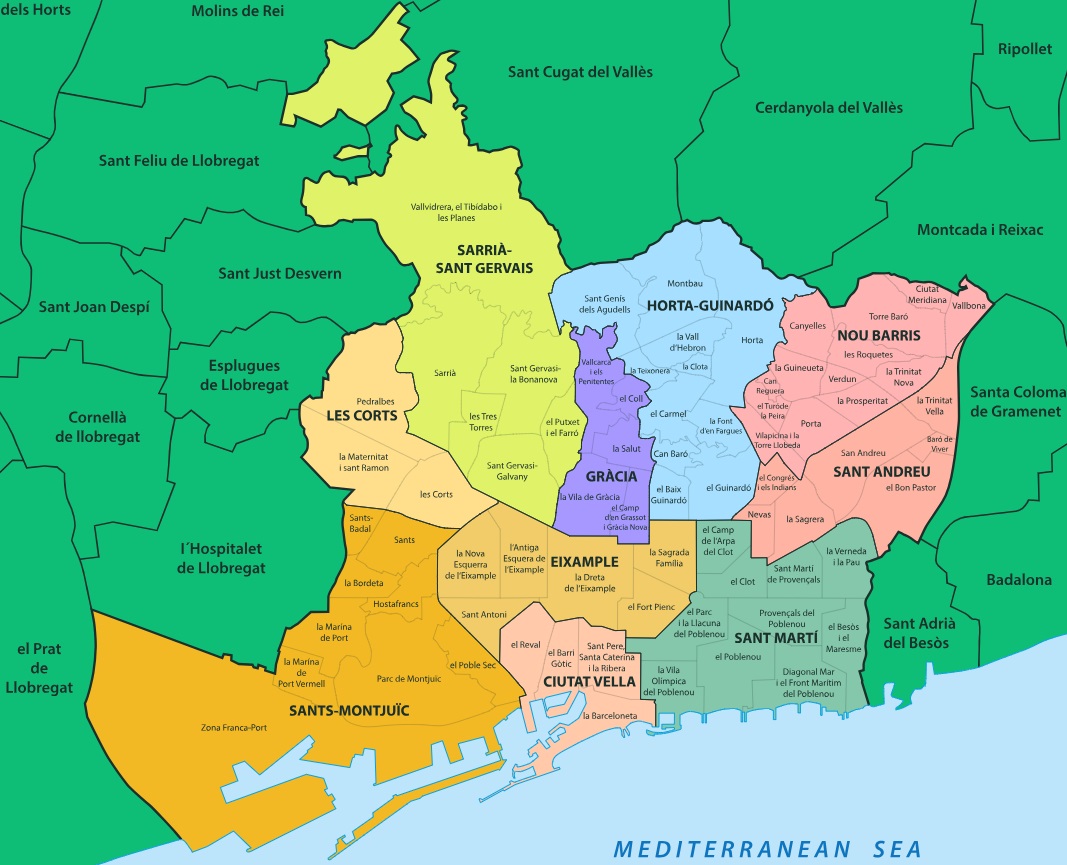 🕊️ Sant Andreu de Palomar fue municipio independiente hasta su anexión a Barcelona en 1897, convirtiéndose en un importante foco de inmigración obrera. El antiguo municipio abarcaba los actuales distritos de Sant Andreu, Nou Barris, así como parte de Horta-Guinardó y Sant Martí.