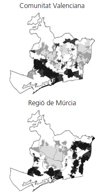 📷 Las familias murcianas se concentraron en mayor número en la zona este de la capital catalana, especialmente en Horta-Guinardó, Nou Barris, Sant Andreu y Sant Martí. Distribución en imágenes:

1ª - Antes de 1940
2ª - Entre 1941 y 1955
3ª - Entre 1956 y 1970
4ª - 1991