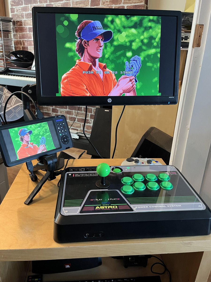 ScowshMolosh's tweet image. This is my Arcade Cabinet (that’s actually a cabinet) Calling it my ‘Astro City Black Mobile Arcade System’, trying to capture a tiny bit of the magic of the arcade at home, whilst being boringly practical🤘😝🤘Thanks to @thegaminghubby for the help w stick art 🙌 #mister #arcade