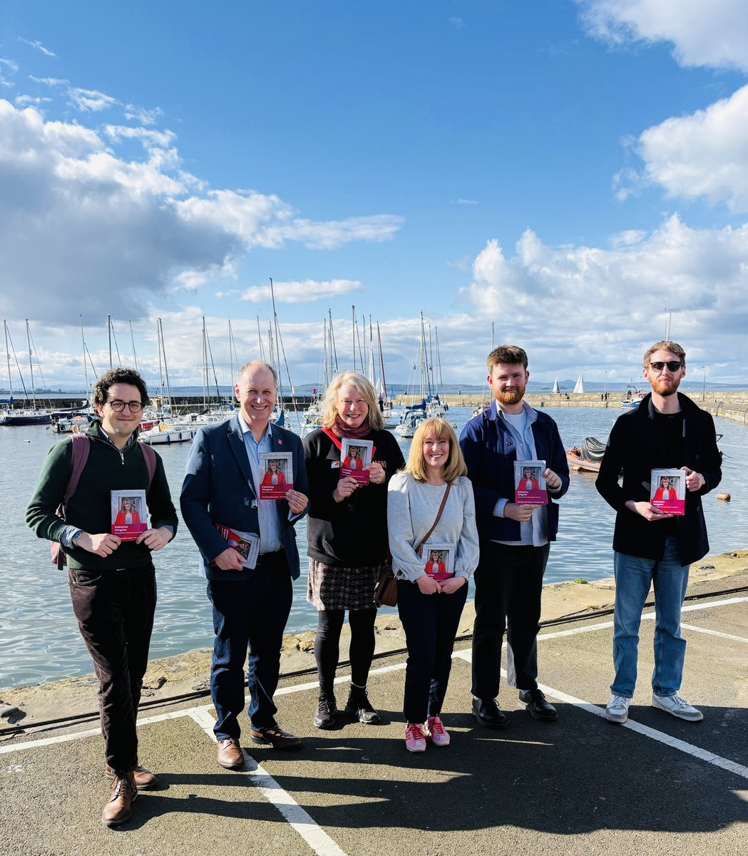 kath14sangster's tweet photo. Musselburgh harbour looking gorgeous in the sunshine and lots of @ScottishLabour votes already posted 📮❤️ https://t.co/5OD7O93JGG