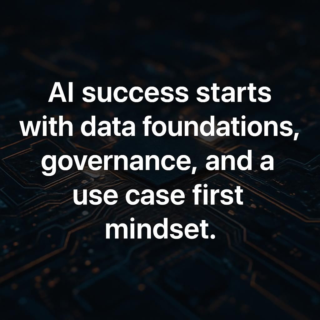 Moricco26's tweet image. AI success starts with data, not models. Strong foundations, clear metadata, secure governance, and a use case first mindset turn pilots into production.

#AI #DataGovernance
