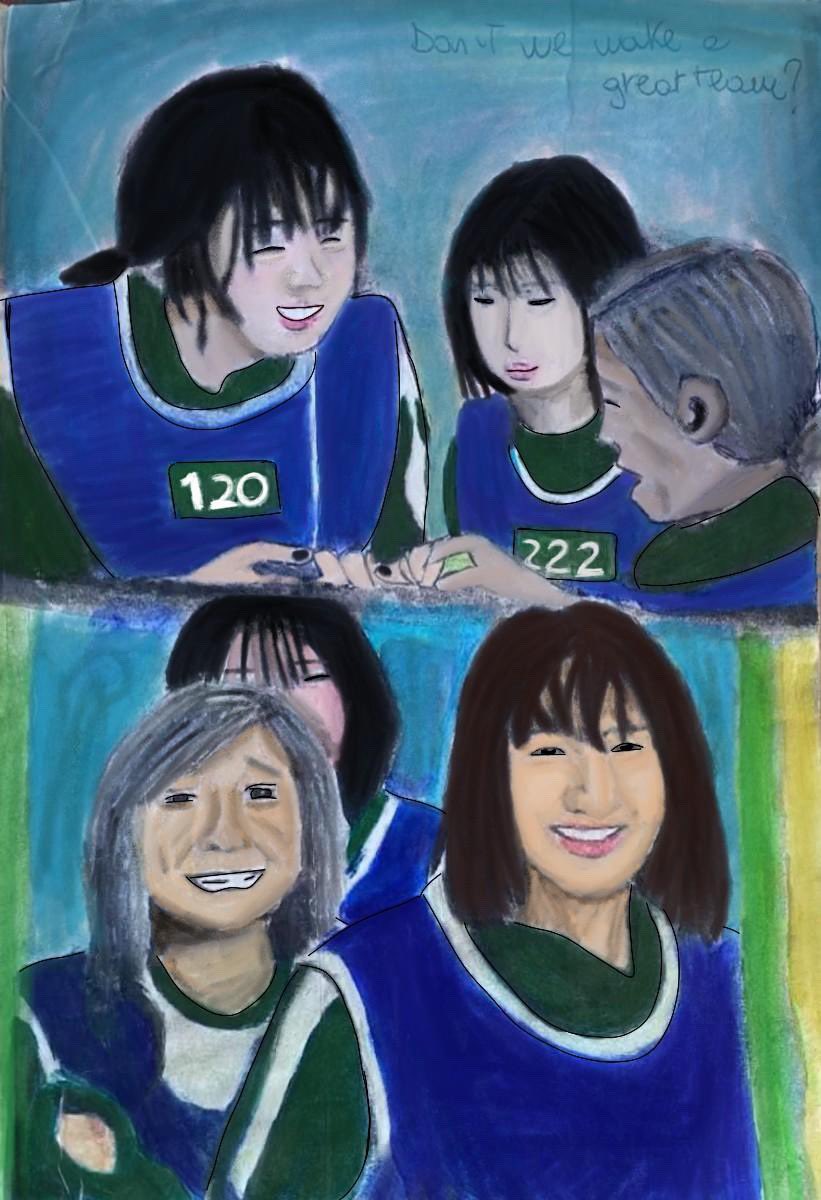 notciarax_'s tweet image. I fixed them with sketchbook app so I’m reposting those🦑💚 #drawingsㅤㅤ #squidgame #comic #player120 #chohyunju