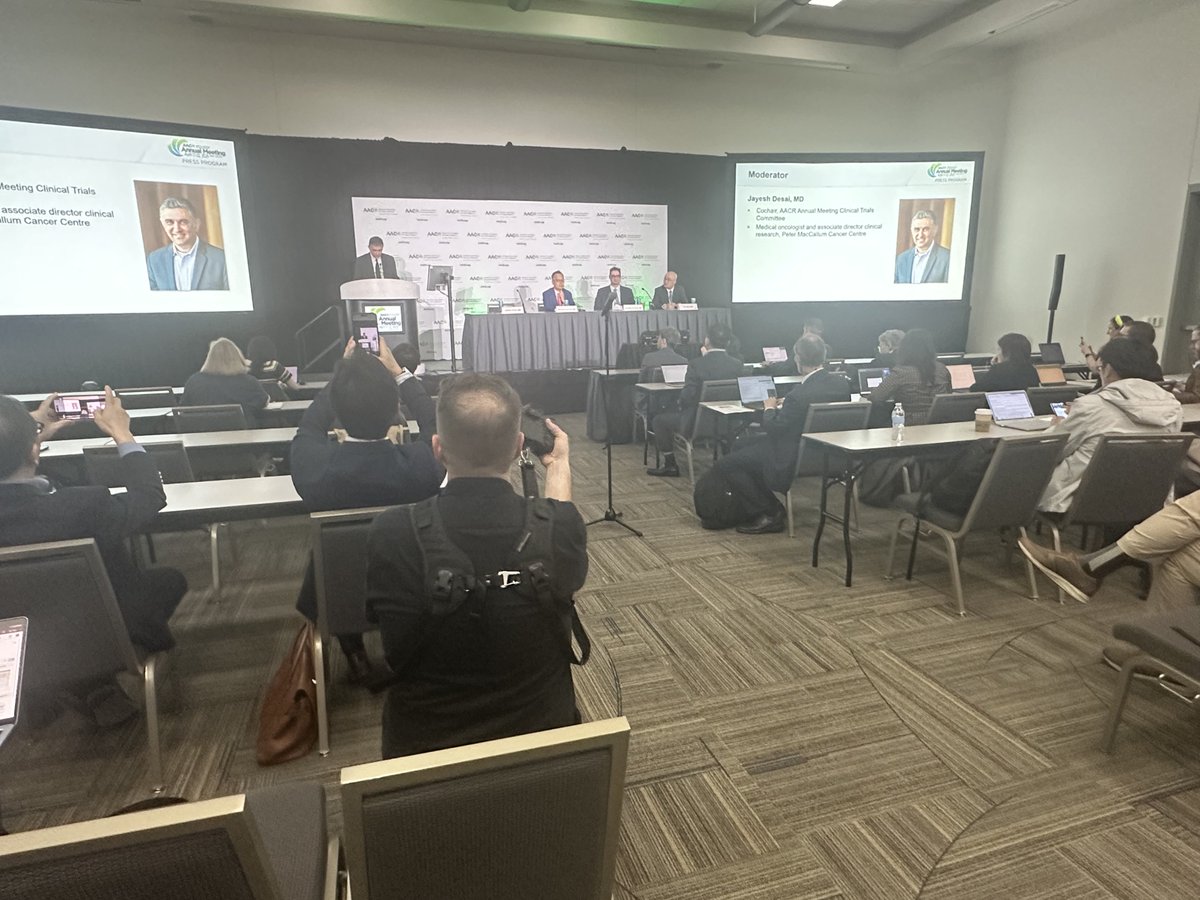 Rick__Buck's tweet photo. Our first of three ⁦@AACR⁩ Annual Meeting Press Conferences kicks off now in San Diego. More than 180 members of the press are registered to cover #AACR26. https://t.co/nwu97nKut6