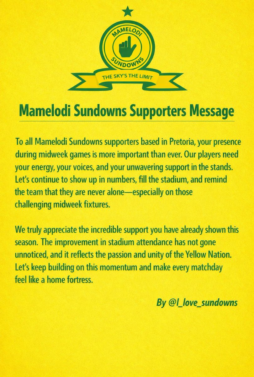 I_love_sundowns's tweet photo. #AriyngMasandawana only few games left 💛💛 https://t.co/ORMrglrDjy