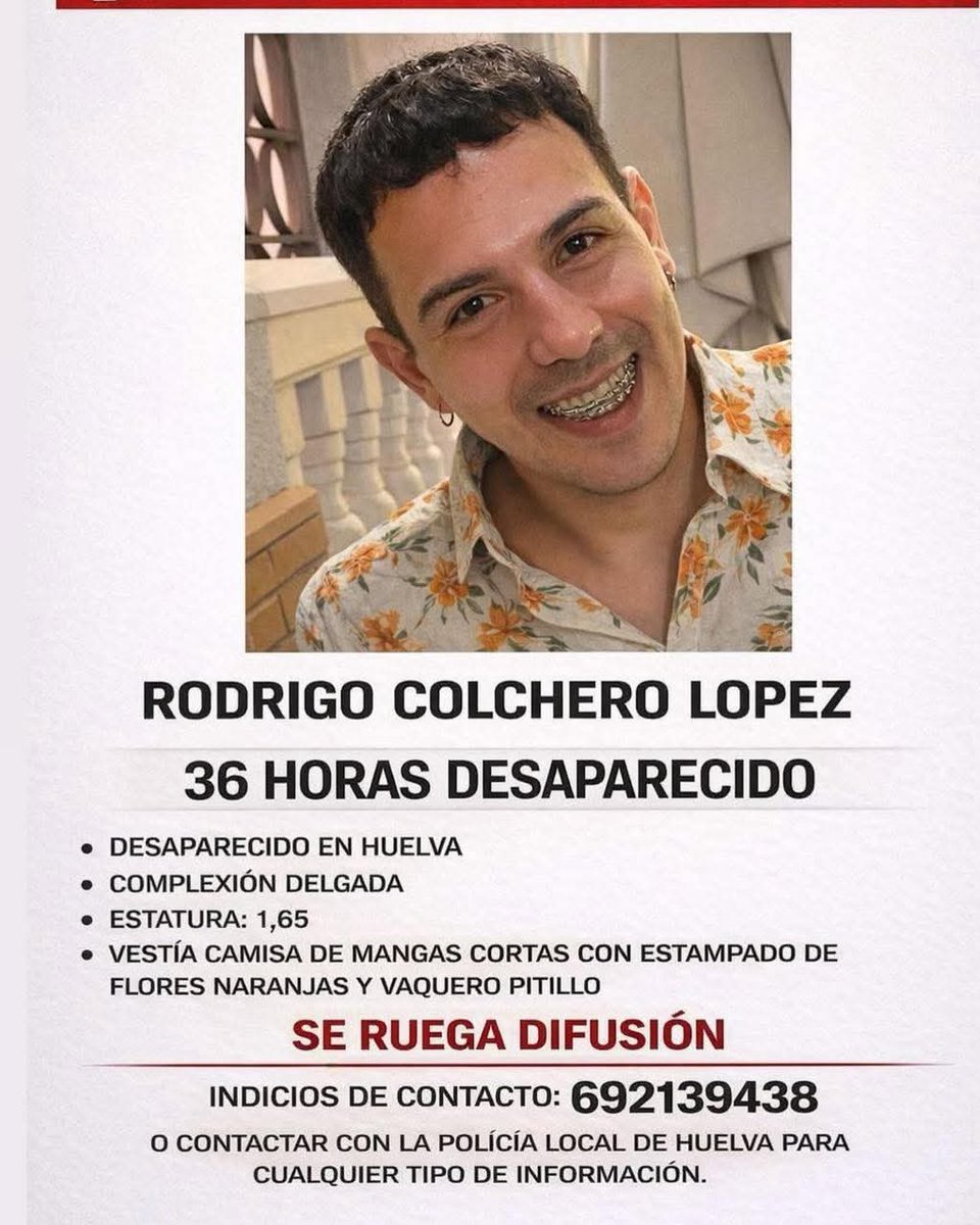 Dama_DeLobos's tweet image. 🚨activan en #Huelva la desaparición
 De Rodrigo lleva 36 horas desaparecido. 🆘🆘🆘🆘