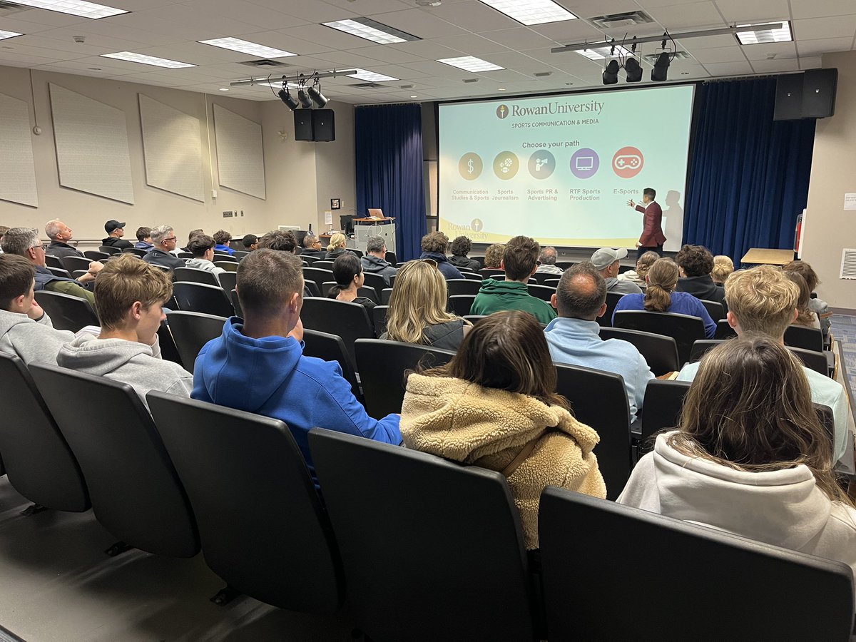 RowanSportsCAM's tweet photo. Final open house for the spring and what a turnout. We love talking with interested students about our growing program. Come visit us on campus! https://t.co/28vRD4aeQw