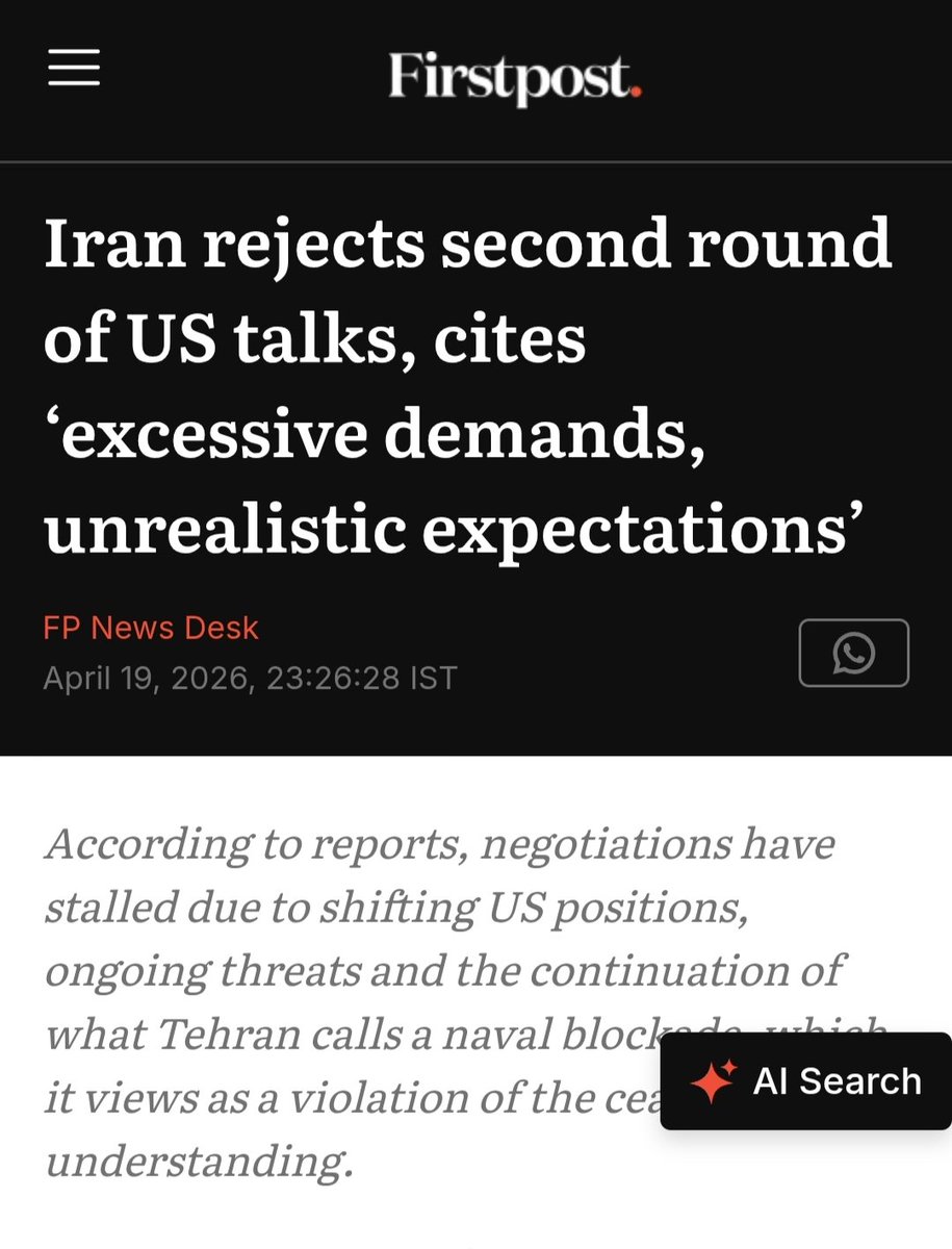 gswaraich6's tweet image. Iran US negotiators process halted as Iran didn't agree to participate in the second round of talks with US over ' unreasonable conditions ' of US. 
#IranWar‌ 
#USIran 
#talks