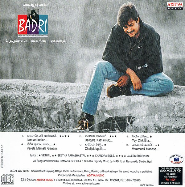 MovzMusicals999's tweet image. #26YearsForBadri

Hero Characterizations by #Puri it all started from here.#pspk attitude,swag and styling peaks in this flick.

#Badri Audiocd @adityamusic

@RamanaGogula musical

@PawanKalyan @ameesha_patel @iam_RenuDesai #PuriJagannadh @OfficialSunitha

20-04-2000