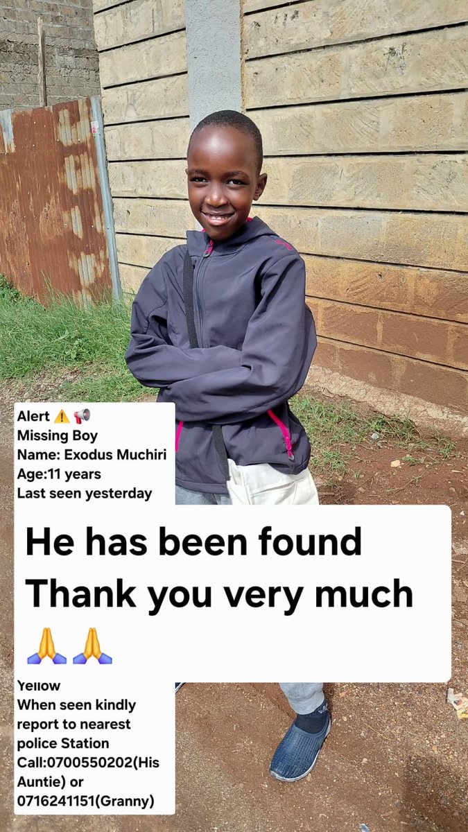 Bless you all
He has been found eventually