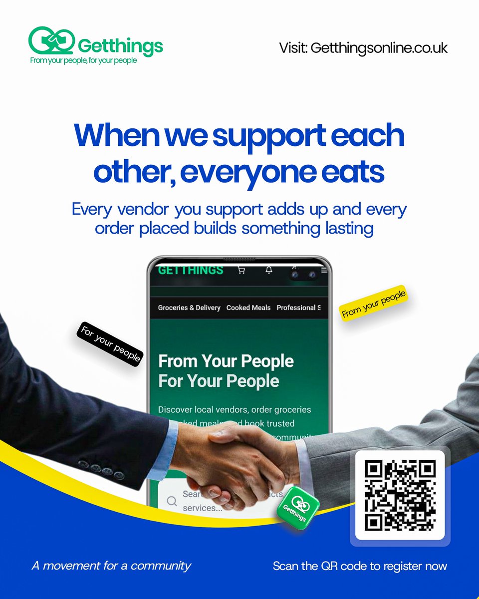 Getthingsonline's tweet image. When we support each other, everyone eats.

Every vendor you back adds up.  
Every order you place builds something lasting for our community in Scotland.

This is our movement.

Join or shop now → getthingsonline.co.uk

From your people, For your people❤️

#Getthings #naijauk