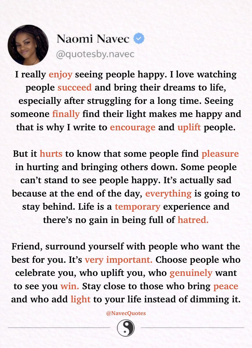 quotesbynavec's tweet image. WHAT ARE WE FIGHTING FOR?

I know the world will not suddenly change and there will always be people who try to harm others but I still hope that one day they realize how vain everything is. 

⚡️BE NNSPIRED 💫💫💫 

#Quoteoftheday
#happysunday
#DearHumanity