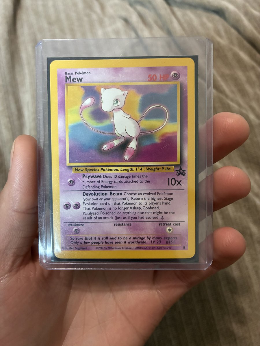 rifling through my pokémon cards and came across this mew. the nostalgia is setting in 🔥