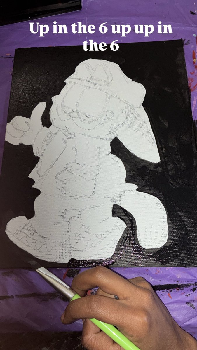 92sturdy's tweet image. Up in the 6 up up in the 6 #artist #garfield #painting #fypage