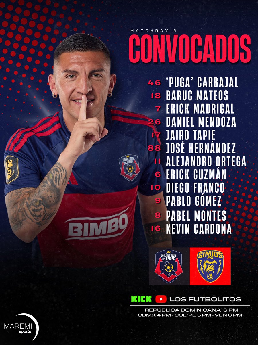 GalacticosDelCa's tweet photo. 🚨CONVOCATORIA READY🔥 #MatchDay9

#SomosGalácticos https://t.co/XwfklLowGd