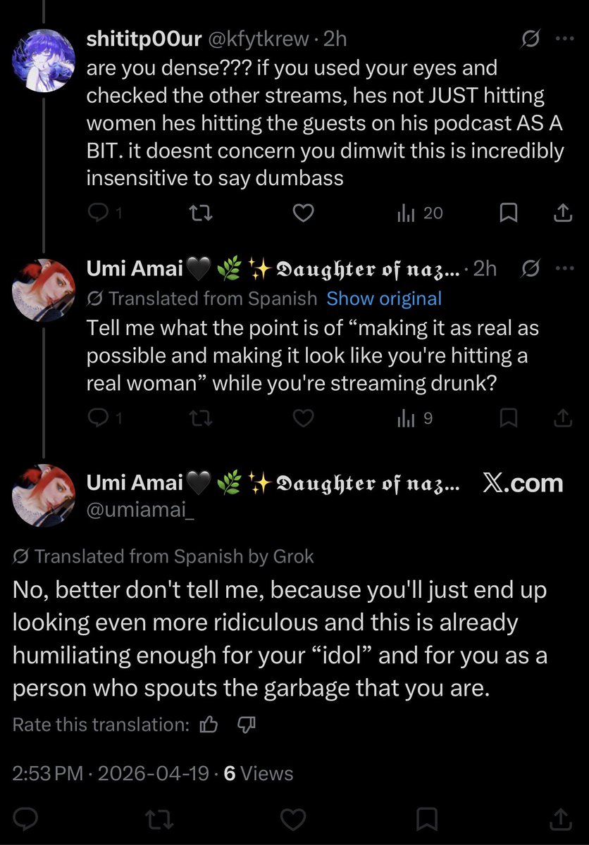 kfytkrew's tweet photo. maybe if you didnt fucking block me id tell you that this is just a bit between friends who consented to it so why are you mad on someone’s behalf when no one is affected https://t.co/X7gVkMpdC1