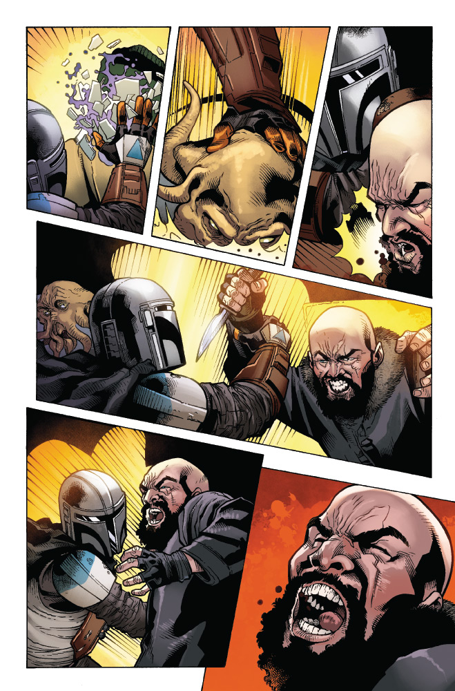 KabaLounge's tweet photo. Dropping this week (4/22): Marvel’s #StarWars: The Mandalorian – Seasons One &amp; Two paperback.

Over 500 pages adapting the Disney+ series—with art by yours truly. Just in time for #TheMandalorianAndGrogu next month.

#georgesjeanty #kabalounge #themandalorian https://t.co/6vCtI9qb4s