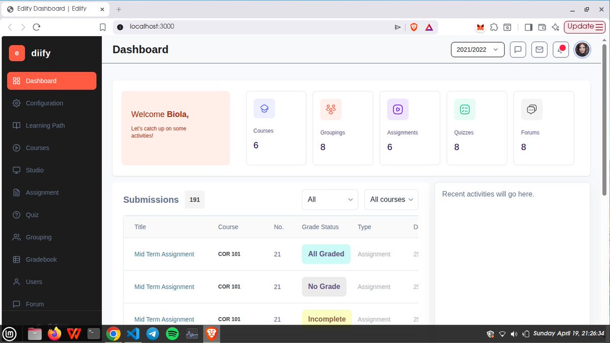 chima_ben_dev's tweet image. Day 98 of #100DaysOfCodeAndDesigns with the Sarcastic Geeks Trybe
@SarcasticGeek4u 
it's day 98 wow it's been a ride 🦸‍♂️

Still worked on my friends which exposed me to configuring webpack for the first time and also used alpinejs this enables writing js in html tags.