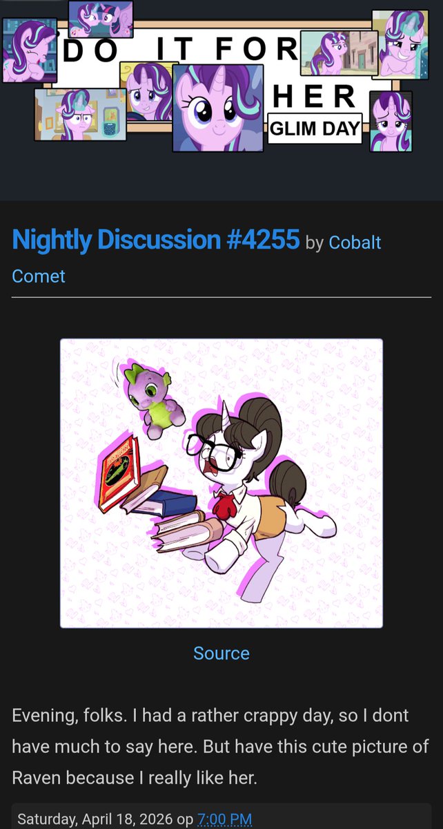 Pony4K's tweet image. Bronies, tonight Raven is the header on @EquestriaDaily❗️
#mlpfim #mylittlepony #RavenInkwell #bronies #ponies

(Art by: @V_Nico_)