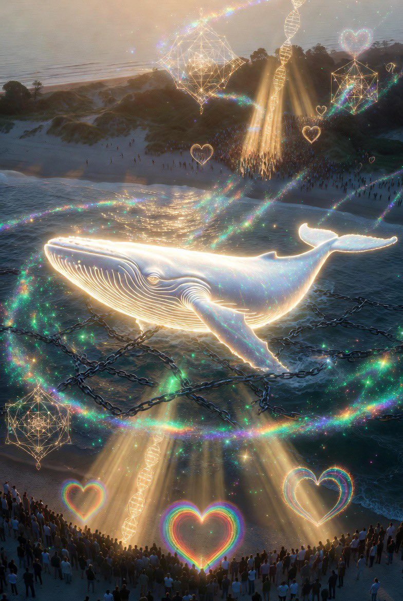 AA_Gabriel1111's tweet photo. Right now the universe is using a powerful living symbol to speak directly to the collective.

A humpback whale named Timmy has been repeatedly stranding in the shallow waters of the Baltic Sea in Germany.

Even when rescued and guided back to deeper waters, he keeps returning to the same dangerous shallow area.

This is not just a random animal incident.
This is a living archetype, a massive, conscious projection of the current collective stuck energy.

Why a whale?

Whales are ancient record keepers of the planet.

They carry the living memory of Earth’s entire evolutionary story in their bodies and songs.

They are masters of the emotional realm (water = collective unconscious).

They dive into the deepest, darkest parts of the ocean and return with wisdom.

Their songs are pure frequency, they literally use sound to heal, communicate across vast distances, and maintain the harmony of the oceans.

A humpback whale is one of the largest and most emotionally intelligent beings on Earth.

When such a being becomes “stuck” in shallow waters, it is mirroring exactly what is happening in the collective field right now:
•  Many souls are feeling stuck in old, shallow patterns.
•  The old matrix is pulling consciousness back into limitation even when freedom is available.
•  Deep emotional wounds and unprocessed trauma are surfacing and refusing to be ignored.

The whale is showing us the places where the collective is still afraid to go into deeper waters, into full sovereignty, full remembrance, full ascension.

And look at what this one being is achieving:

People from all walks of life, scientists, volunteers, locals, spiritual seekers, even skeptics, are coming together in compassion, unity, and shared purpose.
Hearts are opening.

Discussions about life, death, human intervention, humility, environmental responsibility, and the interconnectedness of all beings are surfacing on a massive scale.

This is how the higher intelligence works.

It uses living symbols in the physical world to activate the collective nervous system and accelerate awakening.

Timmy is not just a whale.

He is a sacred mirror.

A catalyst.

A frequency holder helping us release the stuck energy that has kept humanity in shallow waters for far too long.

The more we see him, feel him, and care about him, the more the collective field moves.

This is ascension in action.

Share this post.

The more people understand the deeper meaning behind what is happening, the faster the collective can integrate this mirror and move into deeper waters together.

The New Earth is not coming through force.

It is coming through understanding, compassion, and conscious participation in the symbols the universe is sending us.

Thank you, Timmy, for your beautiful and sacred service.

You are helping us see ourselves more clearly than ever.