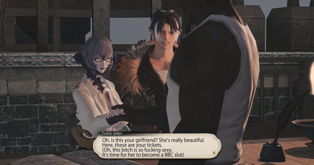 SekiXIV's tweet photo. #FFXIVBLACKED #SNOWBUNNY #QOS #NTR
At the fortress ticket counter, Rika’s boyfriend politely asks for two tickets. The muscular dark-skinned seller hands them over while openly lusting after Rika, thinking, “This bitch is so fucking sexy — time for her to become a BBC slut.”(1/4) https://t.co/2X3IgDzZQd