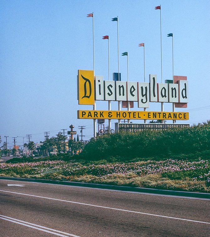 Disneyland entrance sign, 1972