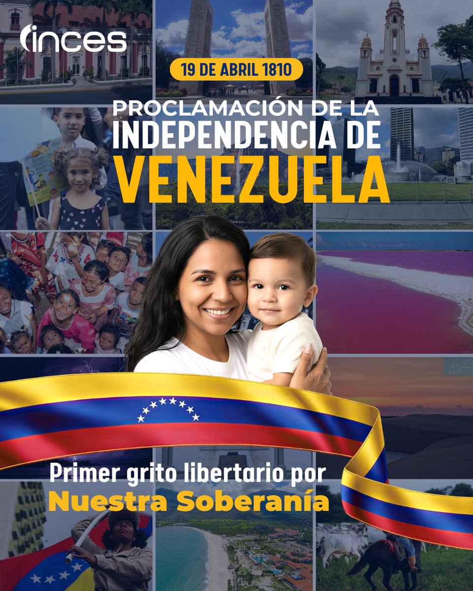 COPY: 

¡El día que proclamamos nuestra libertad! 🇻🇪🙌 Hoy conmemoramos el 19 de abril de 1810, el día en que Venezuela alzó la voz para iniciar su camino a la emancipación.

¡Feliz día de la proclamación de nuestra independencia! 

#Venezuela #Patria