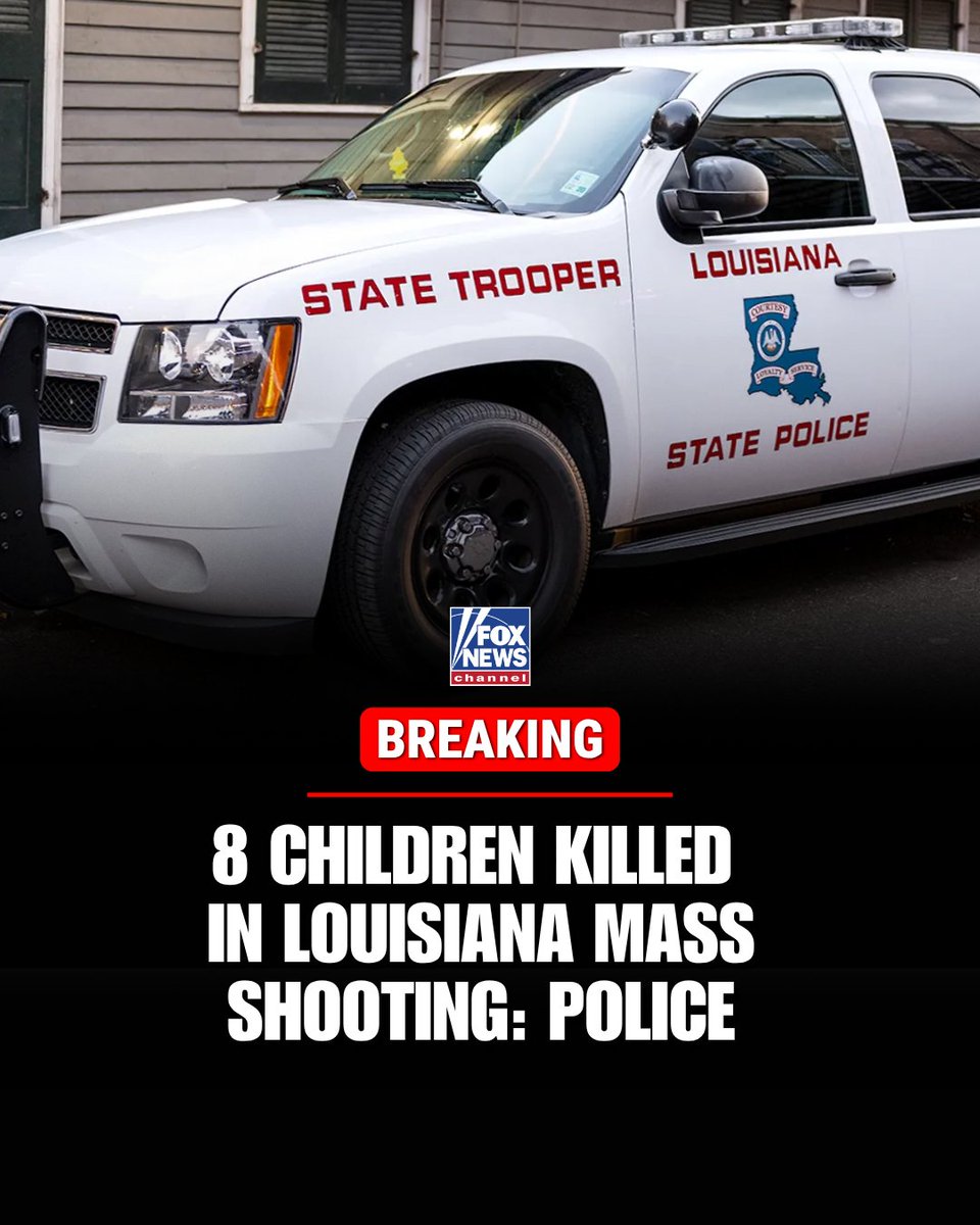 FoxNews's tweet image. BREAKING: Authorities say a domestic dispute that led to a shooting at multiple homes in Louisiana left eight children dead. The suspect was killed after a police chase.

The victims range in age from 1 to about 14 years old, according to the Shreveport Police Department. A total