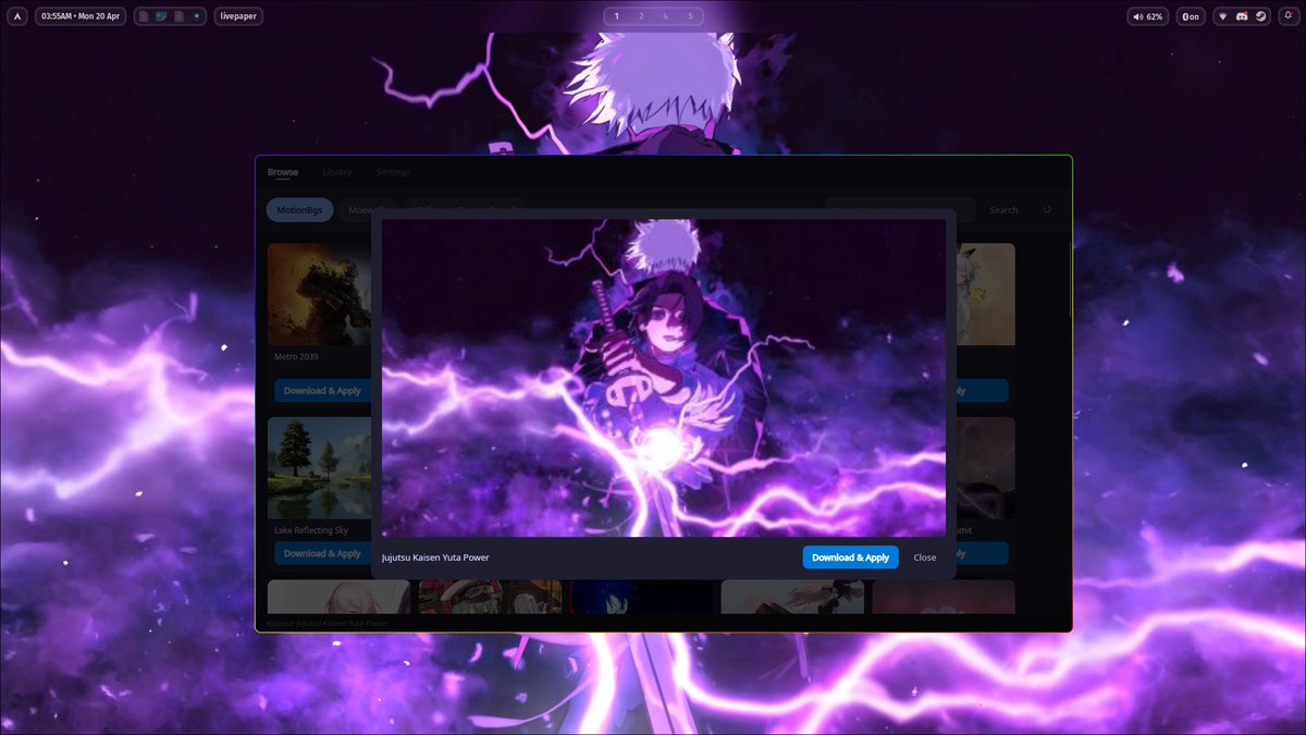 bot_unixporn's tweet image. [Hyprland] Livepaper – import Wallpaper Engine wallpapers or browse live wallpapers and apply on Wayland
Link: redd.it/1sq0ppf

#unixporn #linux #screenshot