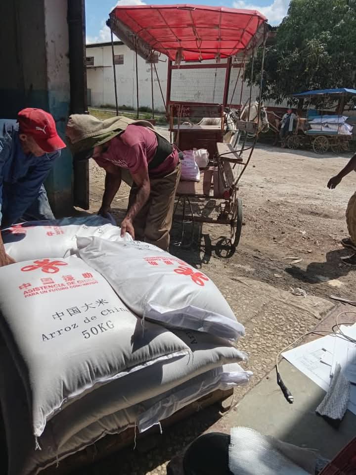 En Vertientes se distribuye con medios alternativos el arroz donado por China, su entrega se realiza de manera gratuita a la población y mediante anotación en la libreta de abastecimientos.

#CFN #ComercioCuba #ComercioDelPueblo