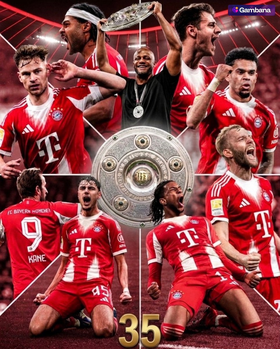 gambana's tweet photo. Official: Bayern Munich win their 35th Bundesliga Title! 🏆 https://t.co/yR5I7KVjt2