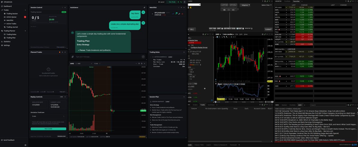 DenisVodchyts's tweet photo. Now Steadivus run live and simulation (replay) trading parallel with IB TWS https://t.co/kjs306LzxV