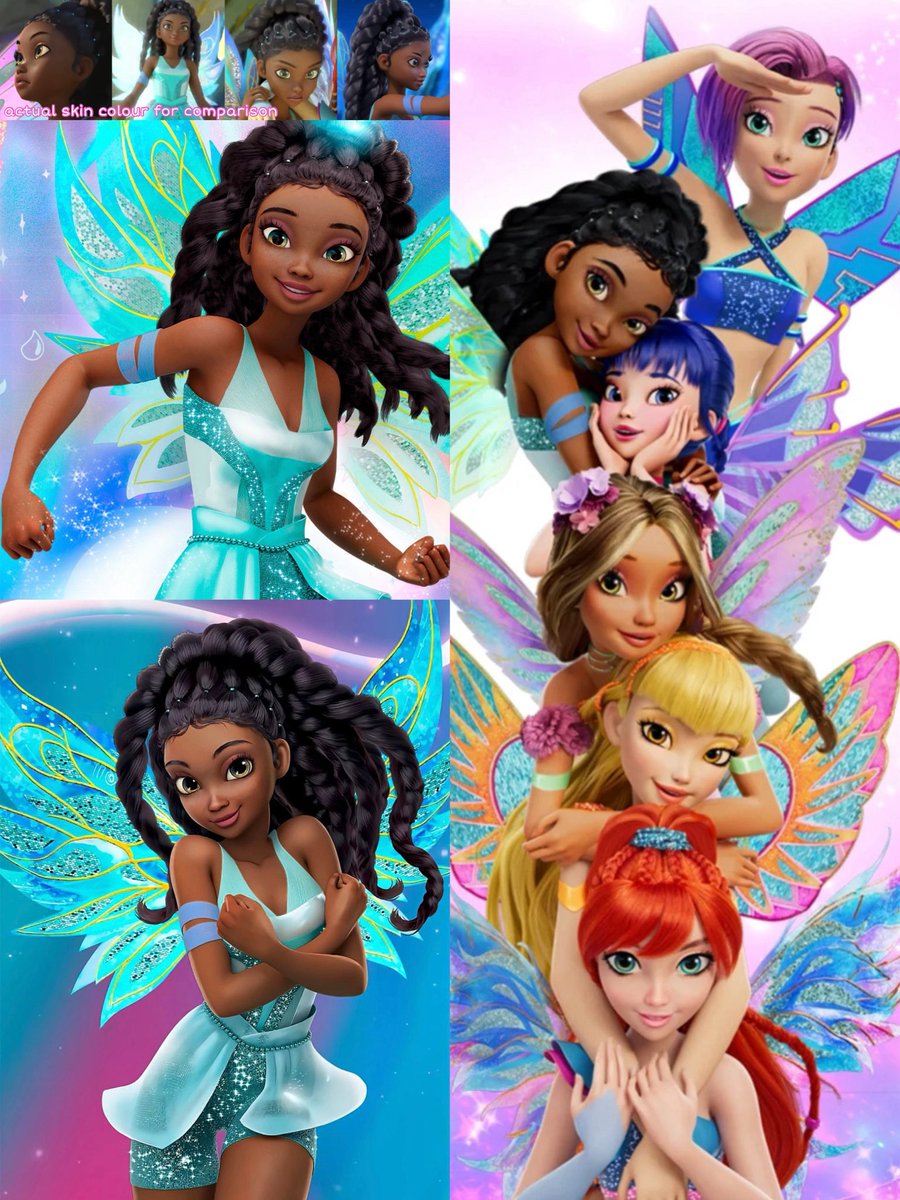 The difference is jarring. This is Rainbow’s way of saying “dark skin on a fairy is not marketable”, but we all know there’s not a single valid excuse that justifies them lightening her skin like this in official promo artwork.

Their treatment of Aisha will never get better.