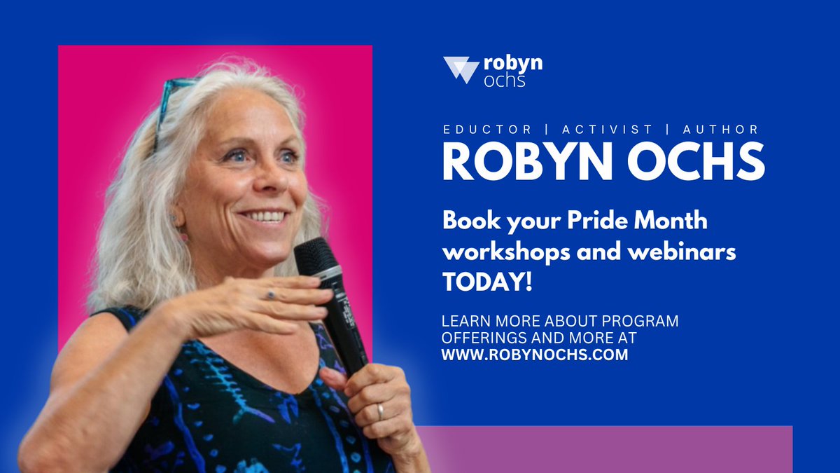 robynochs's tweet image. Pride Month is coming! 🏳️‍🌈 I’m currently booking workshops and webinars for June 2026. I’d love to bring my programs to your community to explore identity and build inclusive spaces together.

Booking info &amp;amp; offerings: robynochs.com

#PrideMonth #LGBTQ #Pride2026