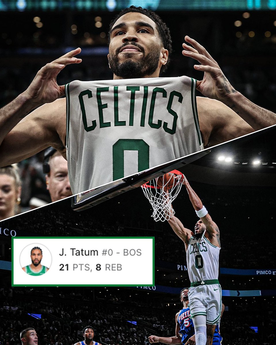 21-POINT FIRST HALF FOR JAYSON TATUM 🔥

The Celtics are HOOPIN' in their playoff opener vs. the Sixers with an 18-PT lead at the break ☘️