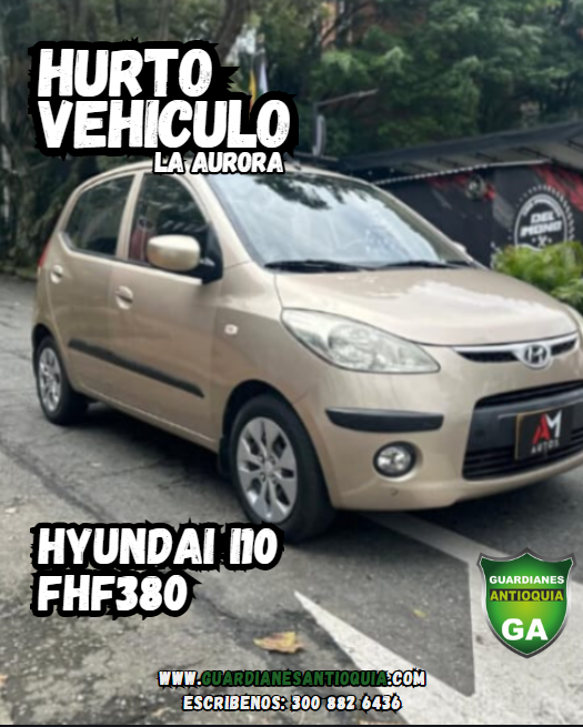 Guardianes_Ant's tweet photo. #HurtodeVehiculo | Hyundai I10 de placas FHF380, en el barrio La Aurora.
@PoliciaMedellin https://t.co/lfA5Ri6QPS
