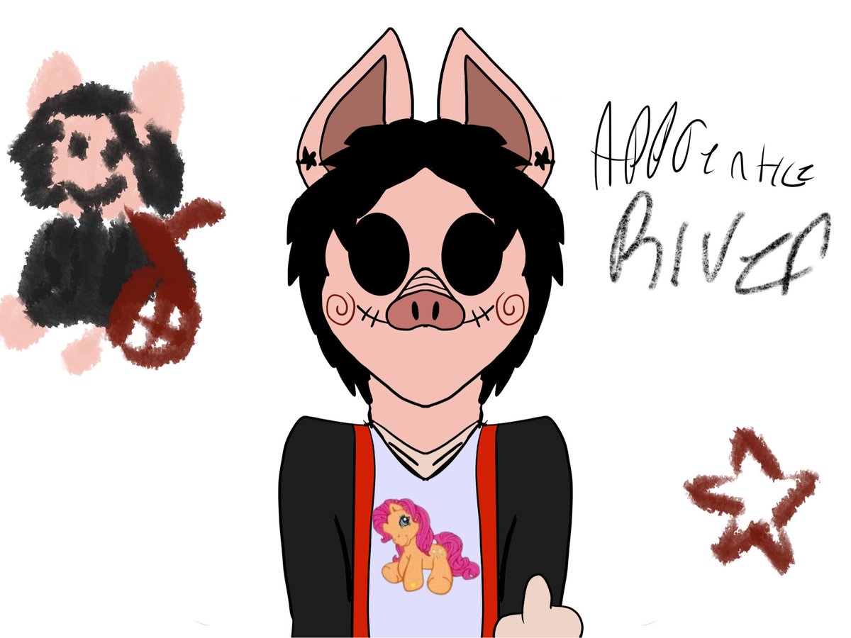 Vanessamandas's tweet image. Apprentice! River. Minor update to an old piece
Yes, that’s my little pony shirt
 it was the 2000s let me be fun
#art #saw #sawoc