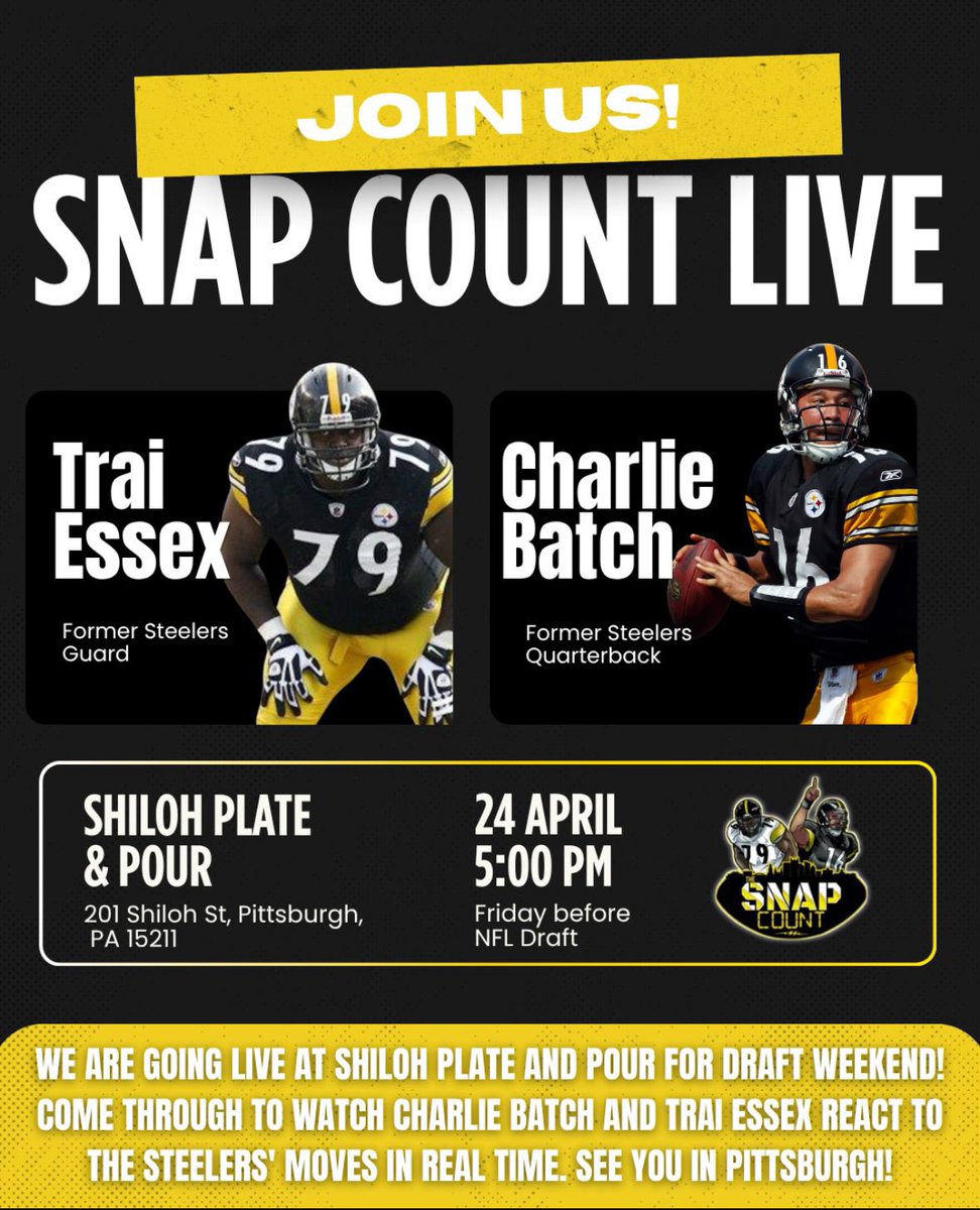 TraiDay79's tweet image. The @NFLDraft is finally here!  Come kick it with ya boys @TraiDay79 and @CharlieBatch16 as we react to Day 1 and get ready for Day 2.  Special guest!  Prizes!  What better way to start the weekend than with the @SnapCountShow crew talking about the draft!  

#HereWeGo