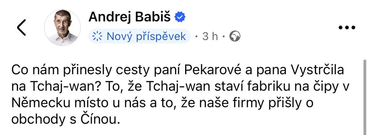makupka's tweet image. Tak jo, pane premiére. Zkusme na chvíli odložit PR a držet se reality. 

Tchaj-wan u nás dlouhodobě investuje víc než Čína a vytvořil násobně víc pracovních míst. Podle CzechInvest patří mezi nejvýznamnější investory v Česku (v roce 2024 hned 4. nejvýznamnějším zdrojem