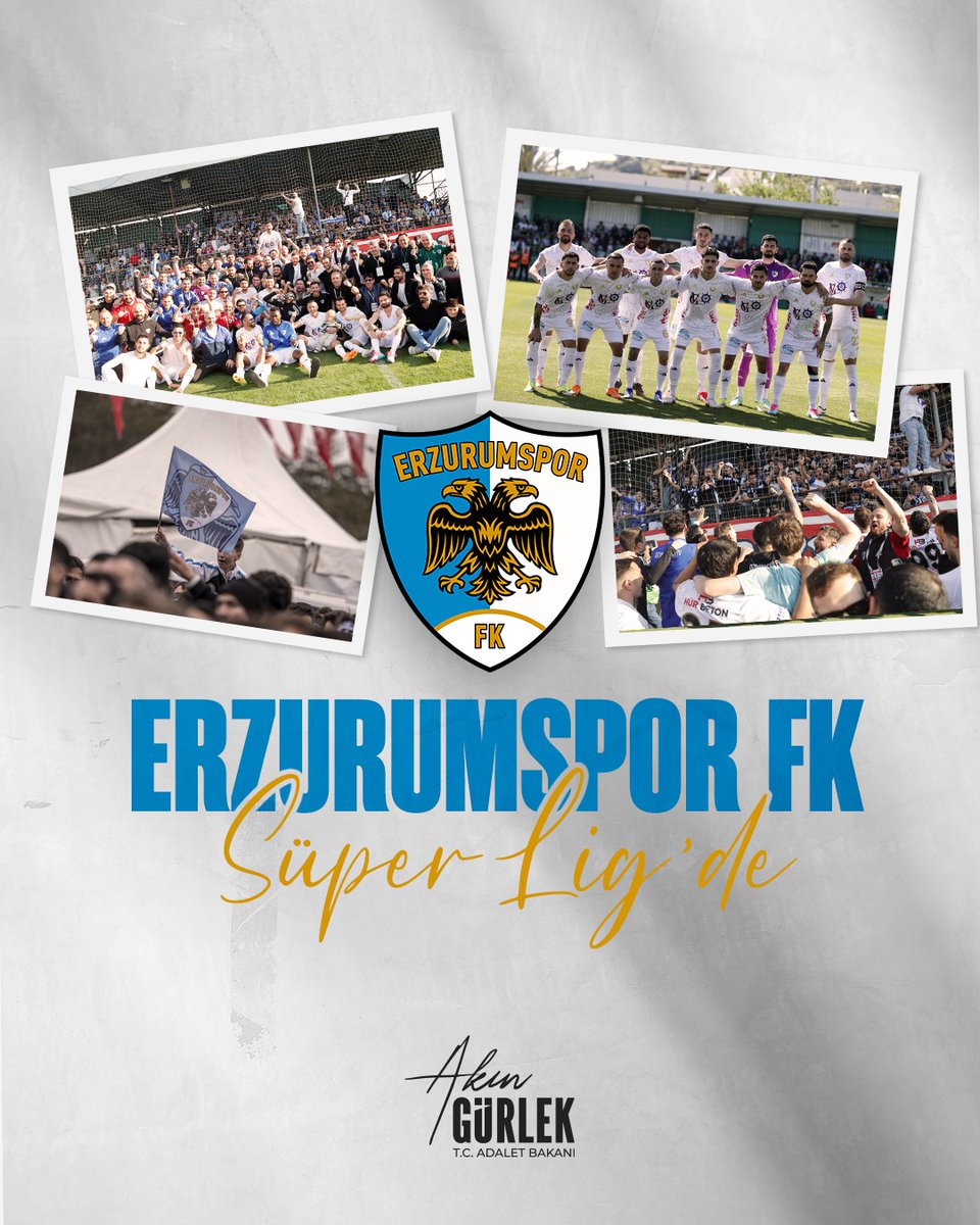 Trendyol Süper Lig’e yükselen <a href="/Erzurumspor/">Erzurumspor FK</a>’u kutluyor; futbolcuları, teknik ekibi ve yönetimi tebrik ediyorum.🏆 

Gelecek sezon başlayacak Trendyol Süper Lig yolculuğunda başarılar diliyorum.
