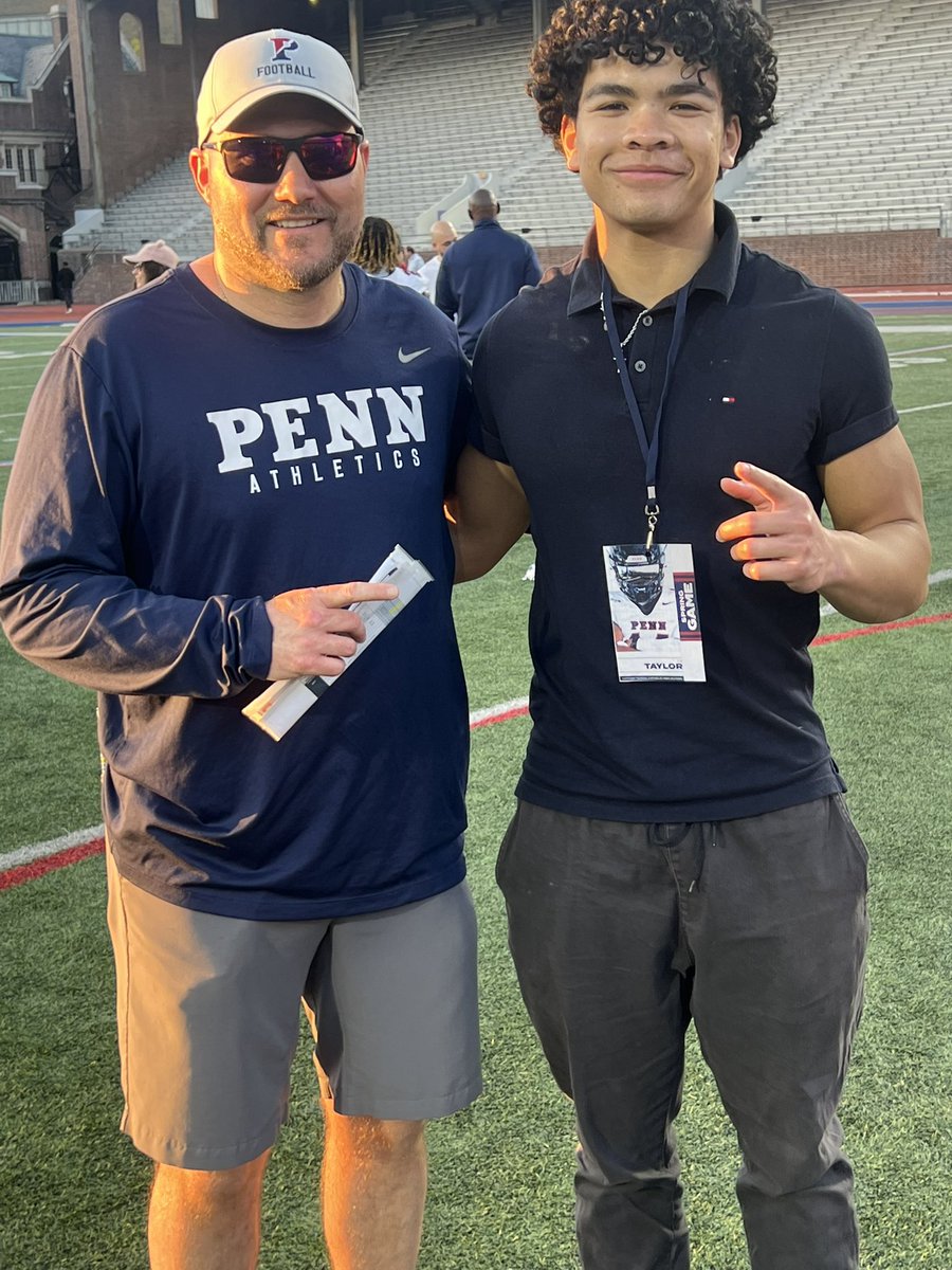 Thank you <a href="/PennFB/">Penn Football</a> <a href="/rwsantos2/">Rick Santos</a> <a href="/David_Josephson/">David Josephson</a> <a href="/CoachStoNGo/">Justin Stovall</a> for the Spring Game visit on Friday! Loved the energy and what’s being done over there.