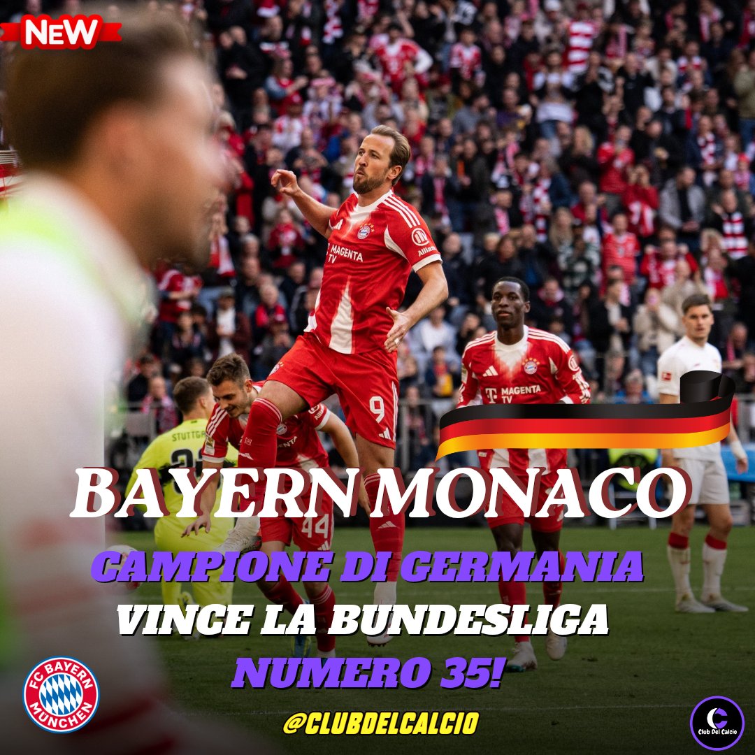 CLUB20k0's tweet image. #Bundesliga : il #BayernMonaco batte lo Stoccarda e si laurea Campione di Germania
I bavaresi vincono 4-2 all’Allianz Arena e conquistano il Meisterschale per la 35^ volta nella loro storia

#clubdelcalcio #calcio