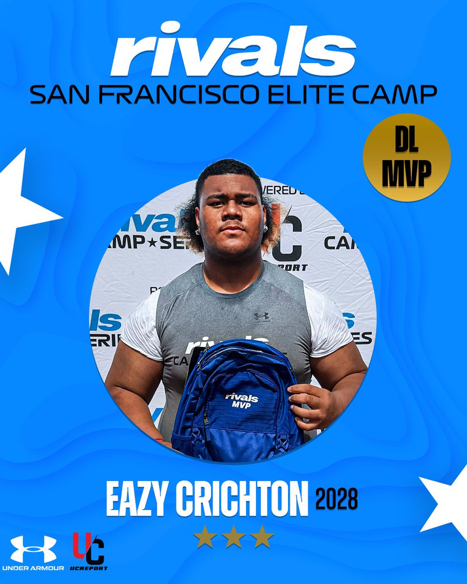 RivalsHS's tweet photo. Cardinal Newman (CA) 2028 Eazy Crichton is the Rivals San Francisco Elite Camp DL MVP 😤 @TheUCReport

https://t.co/my1s1n8EeL https://t.co/ehXmDVykOA